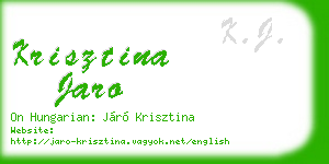 krisztina jaro business card