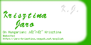 krisztina jaro business card